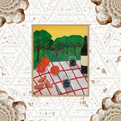 Record cover depicting a picnic scene with trees, fruit, and wine.