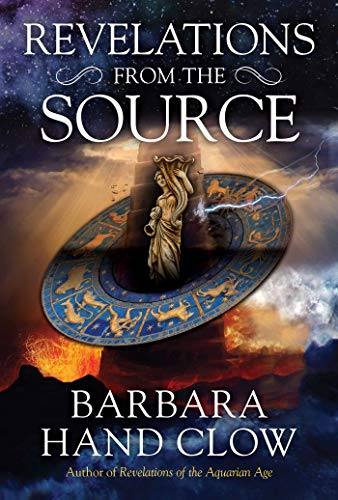 Book cover: "Revelations from the Source" with zodiac imagery and a statue.