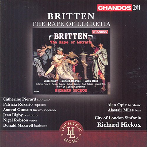 CD cover for Britten’s “The Rape of Lucretia” opera, featuring artwork.