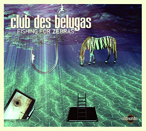 CD cover: zebra underwater with fishing hook and cassette tape.