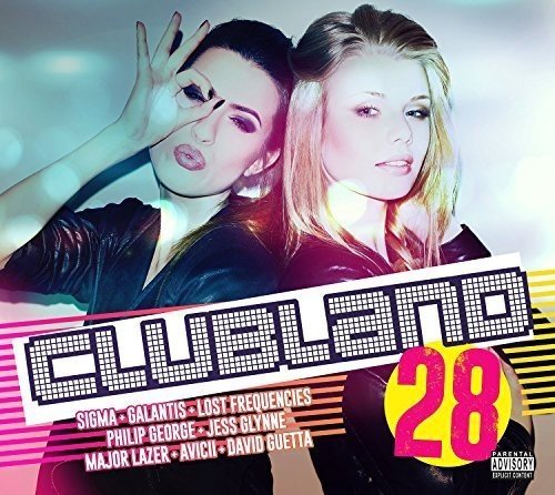 CD cover for “Clubland 28” featuring two women and bold text.