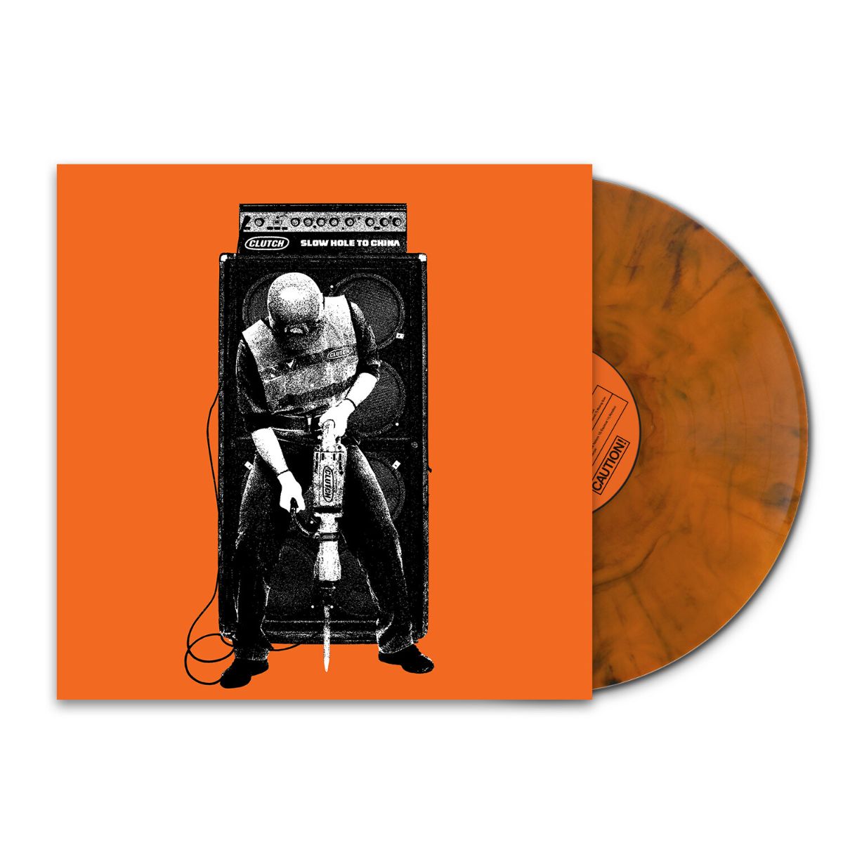 Clutch "Slow Hole To China" vinyl record with orange cover and disc.