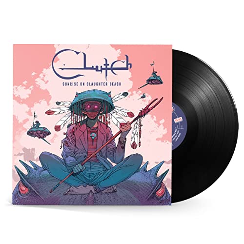 Clutch vinyl record with illustrated cover featuring a figure and creatures.