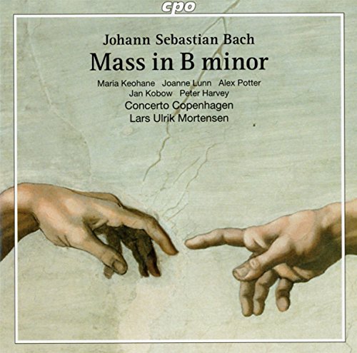 CD cover for Bach’s Mass in B Minor featuring hands reaching towards each other.