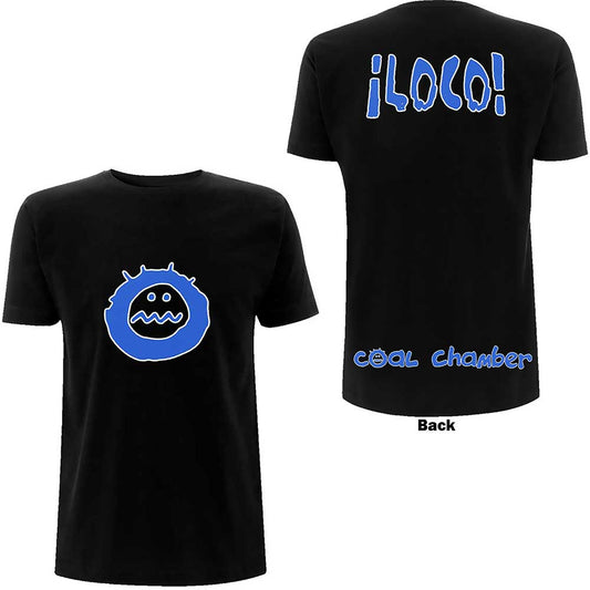 Black t-shirt with large “Loco” Coal Chamber band design on the back.