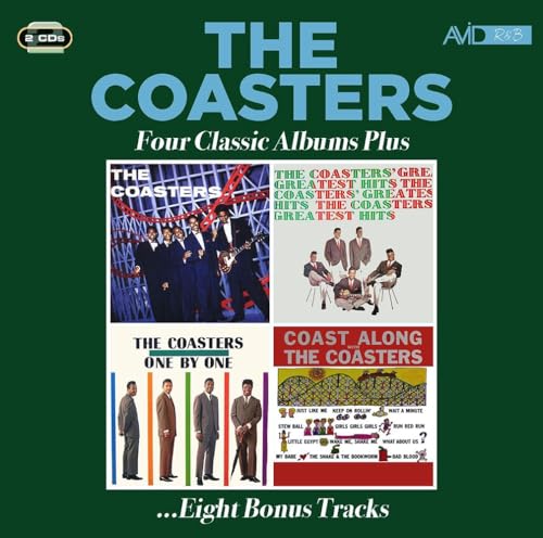 Album cover for The Coasters’ four albums plus bonus tracks.