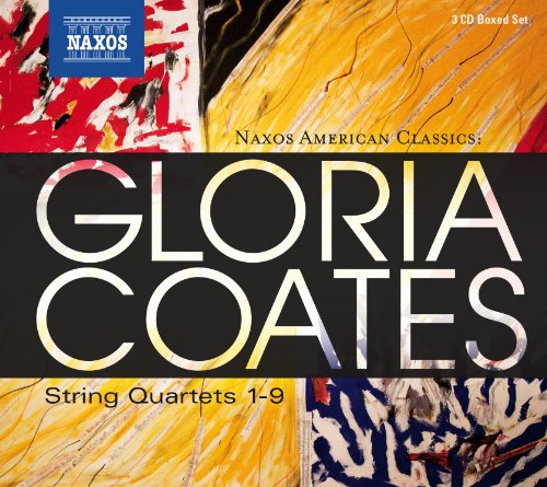 CD cover for Gloria Coates’ string quartets, featuring abstract art.