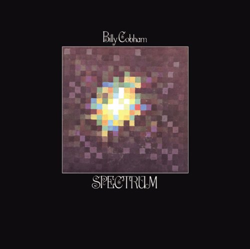 Billy Cobham’s “Spectrum” vinyl album cover with abstract pixelated art.