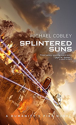 Sci-fi book cover depicting a burning cityscape and spacecraft in battle.