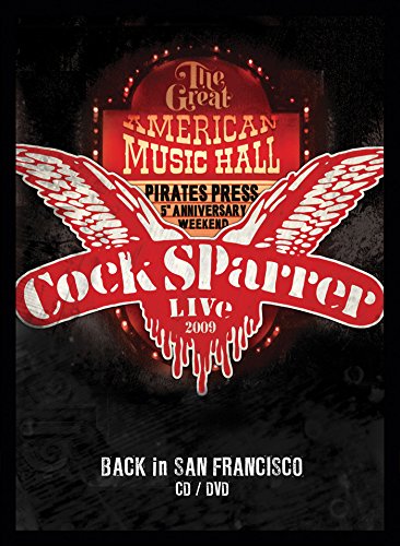 Cock Sparrer live album cover with red wings and theater marquee design.