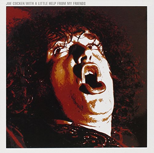 Joe Cocker album cover: close-up of singer with open mouth, dark background.