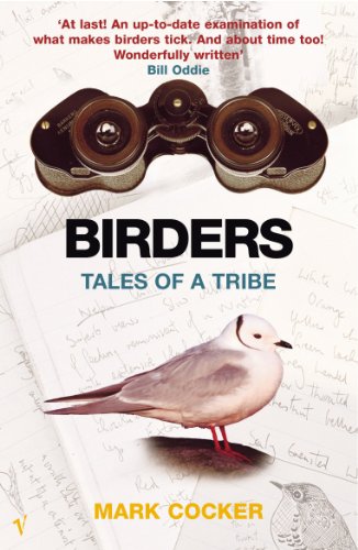 Book cover: binoculars, a bird, and handwritten notes on aged paper.