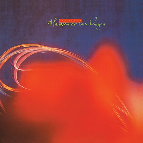 Cocteau Twins album cover: abstract red and blue swirls, white text.