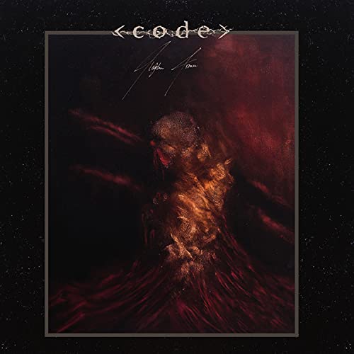 Dark, abstract album cover for "Code - Flyblown Prince" with golden figure.