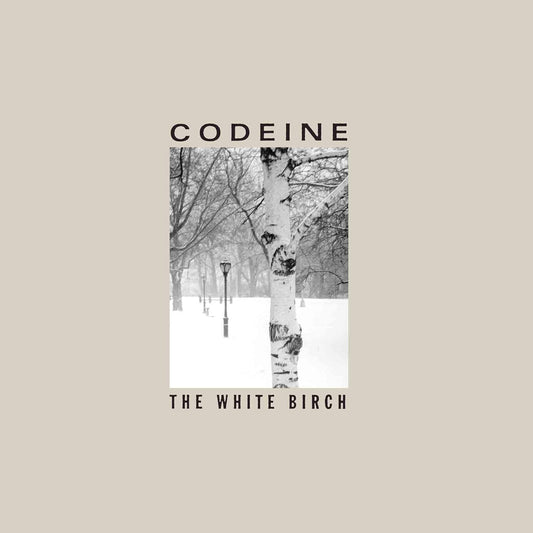 Album cover for Codeine’s “The White Birch” featuring a snowy birch tree.