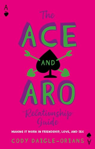 Book cover with bright pink background, green and purple text, and spade illustration.