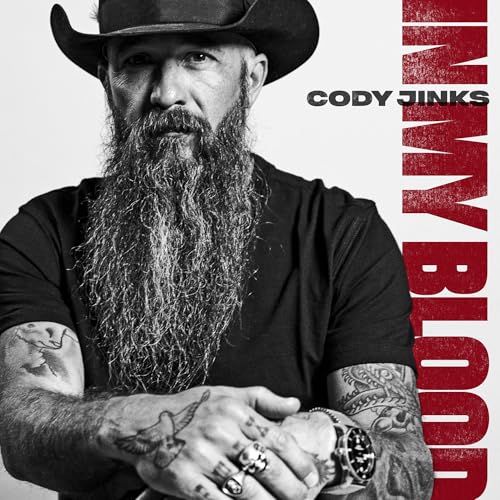 Cody Jinks album cover: black and white portrait of a bearded man.