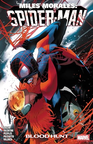 Miles Morales as Spider-Man battling a vampire, comic book cover.