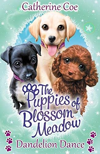 Book cover featuring three adorable puppies: golden, black, and brown.
