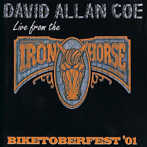 "CD cover with horse logo and text on black background."