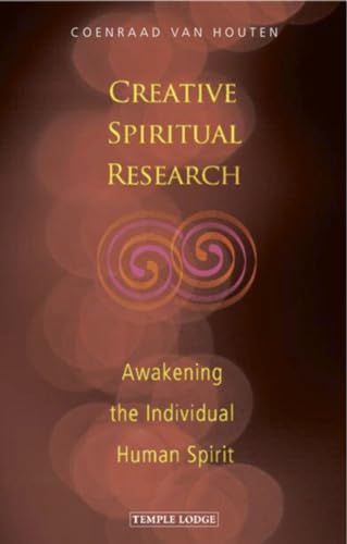 Book cover with swirling orange and purple design, title “Creative Spiritual Research”.
