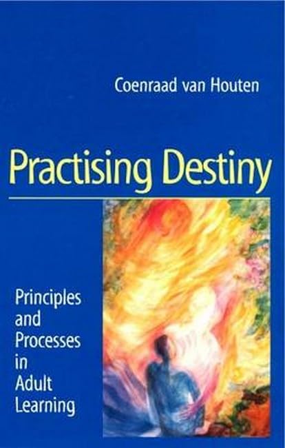 Book cover: “Practising Destiny” with abstract image of a person.