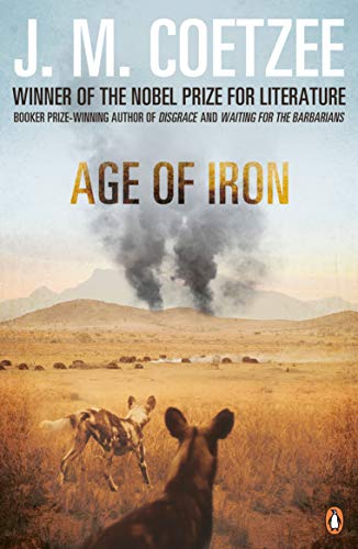 Book cover showing two African wild dogs in a dry landscape with distant smoke.