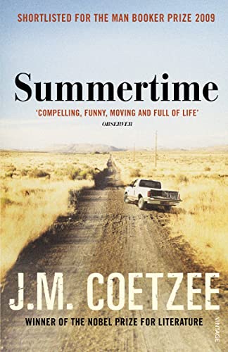 Book cover for “Summertime” by J.M. Coetzee, showing a desert road and truck.