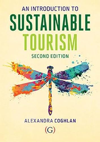 Book cover: “An Introduction to Sustainable Tourism” with a dragonfly illustration.