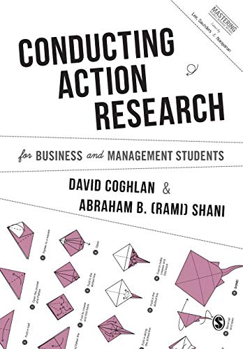Book cover: "Conducting Action Research" with origami-style graphics.