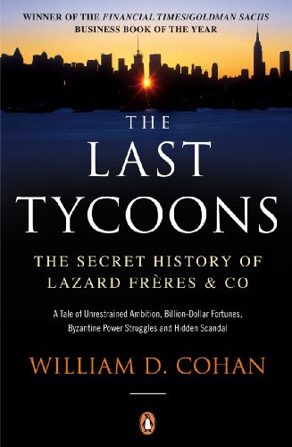 Book cover: "The Last Tycoons" with a city skyline at sunset.