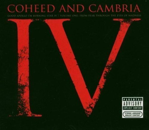 CD cover: large red “IV” on a black background with advisory labels.