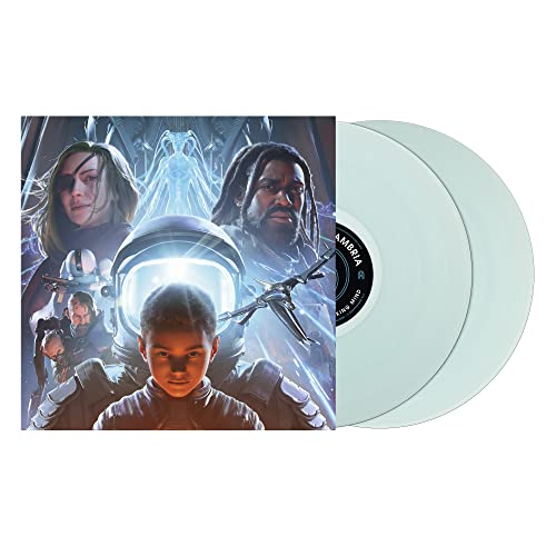 Coheed and Cambria album cover and two pale blue vinyl records.