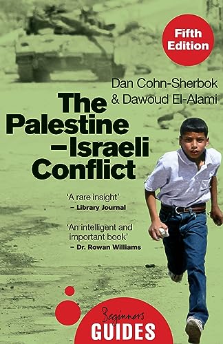 Book cover: "The Palestine-Israeli Conflict" with a boy running and a tank.