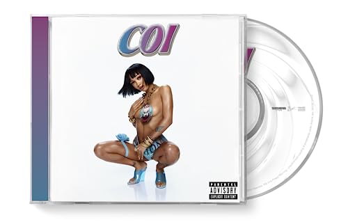 Coi Leray album "COI" CD case with portrait and open disc.