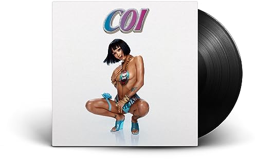 Coi Leray album cover and black vinyl record displayed together.