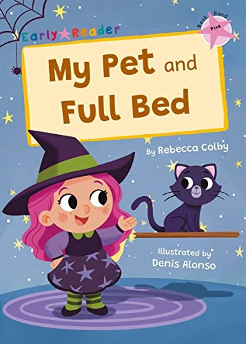 Book cover: girl in witch hat with a black cat.