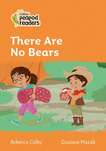 Children with camping gear illustrated on a book cover, “There Are No Bears”.