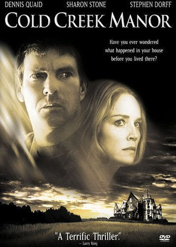 DVD cover for "Cold Creek Manor" featuring Dennis Quaid, Sharon Stone, and a manor.