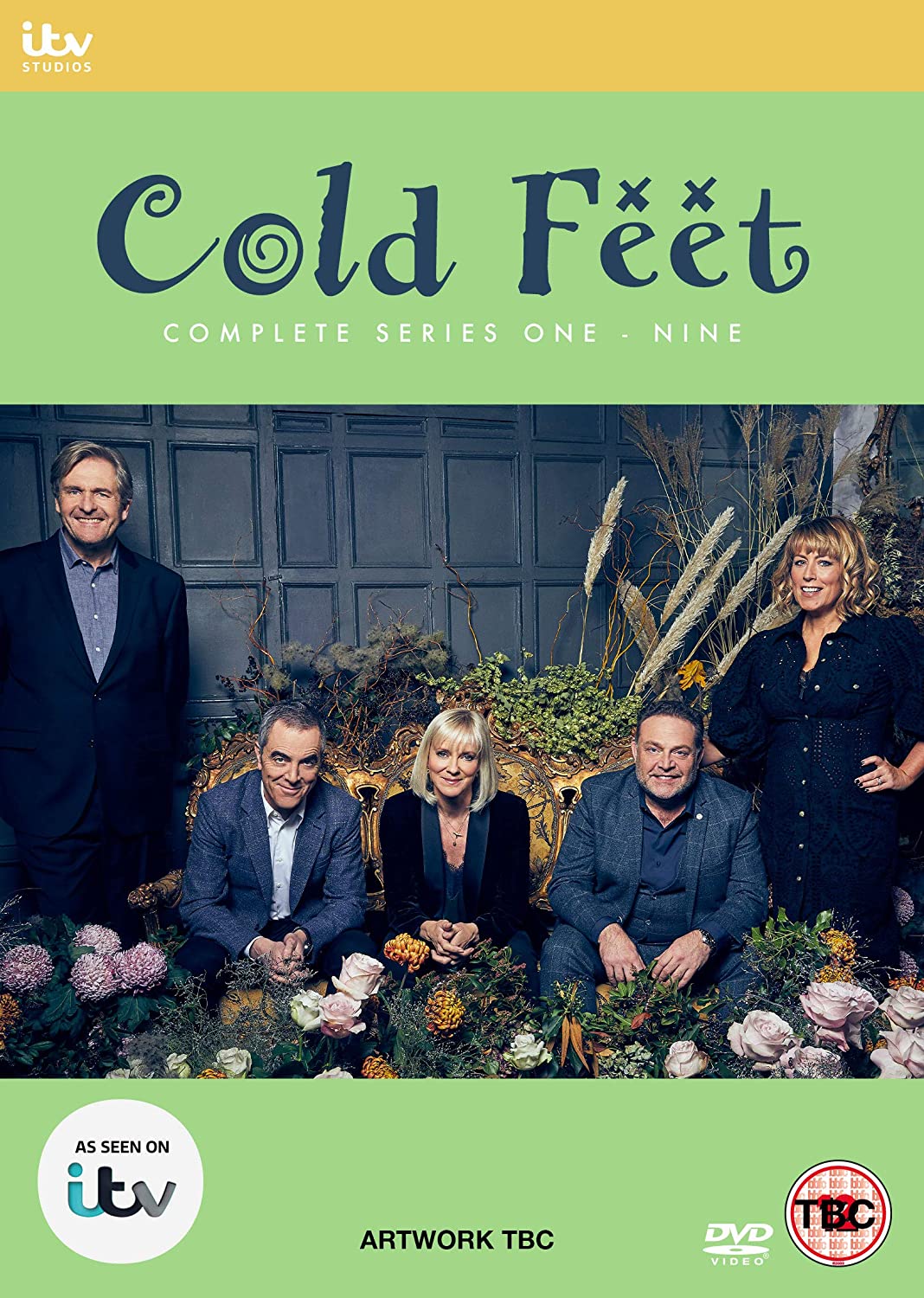 DVD box set cover for Cold Feet Series 1-9 featuring the main cast members.