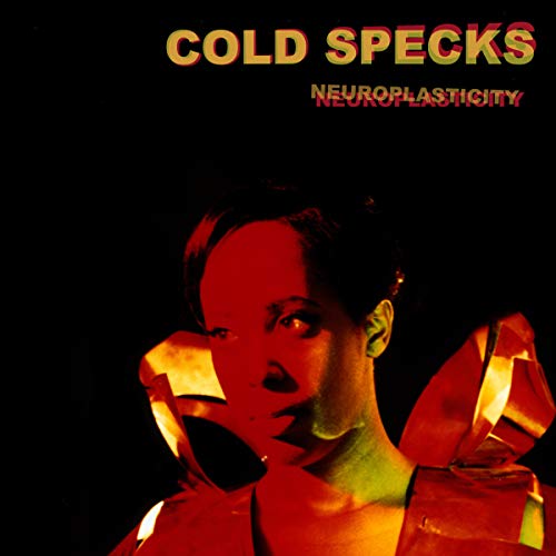 Red-toned album cover for Cold Specks’ “Neuroplasticity” featuring a woman’s portrait.
