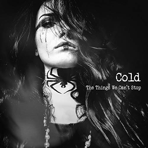 Black and white album cover with a woman and spider tattoo on her neck.