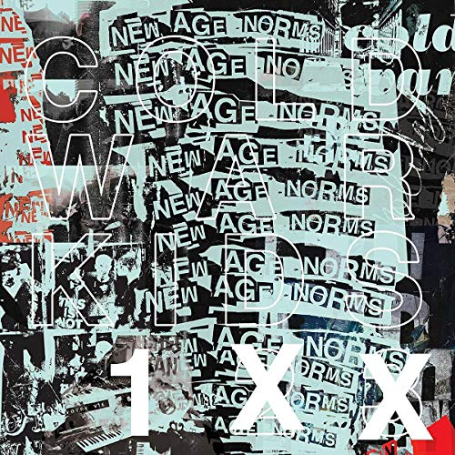 The image shows a vinyl record cover with a collage of various images and text. For accessibility purposes, a suitable alt text could be: "Vinyl record cover with collage of images and 'New Age Norms 1' text."