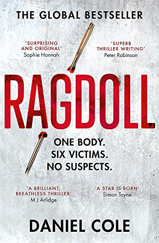 Book cover for Ragdoll by Daniel Cole featuring large red text on grey background.