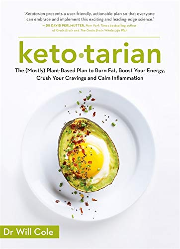 Book cover with avocado half containing an egg, spices, and text.