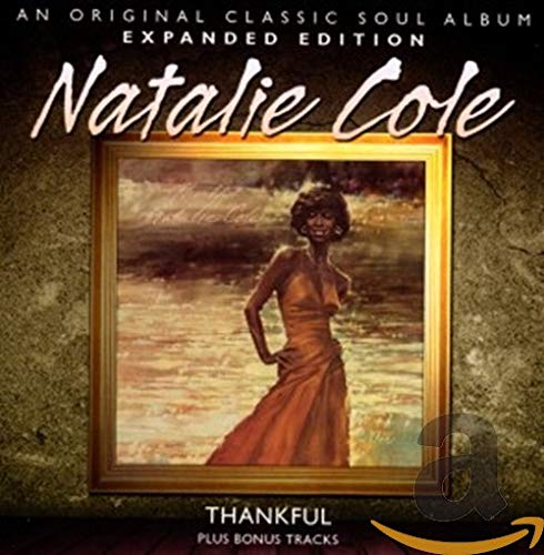 Natalie Cole Thankful album cover featuring a portrait of the singer in a gold frame.
