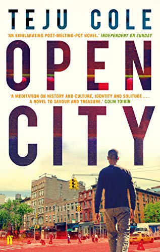 Book cover showing a man walking away on a city street under large text.