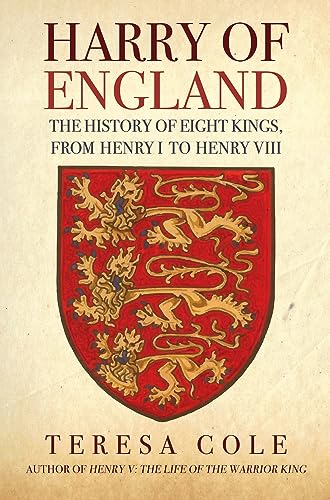 Book cover: "Harry of England" with a red shield featuring golden lions.