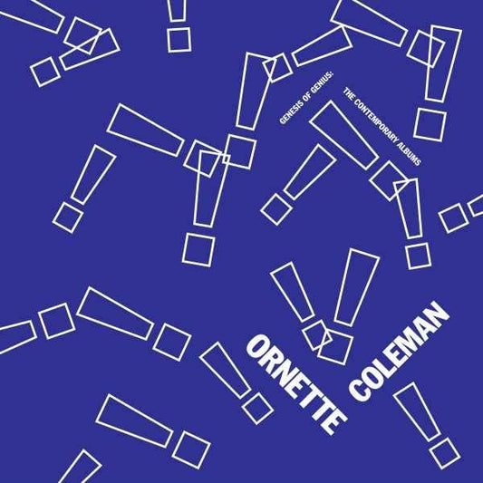Blue album cover with white abstract geometric lines and text Ornette Coleman.