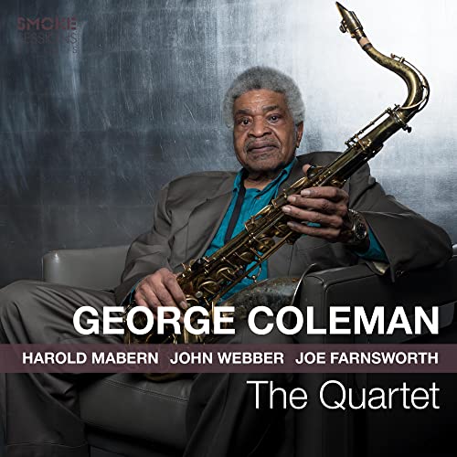 George Coleman with saxophone, album cover for “The Quartet” CD.
